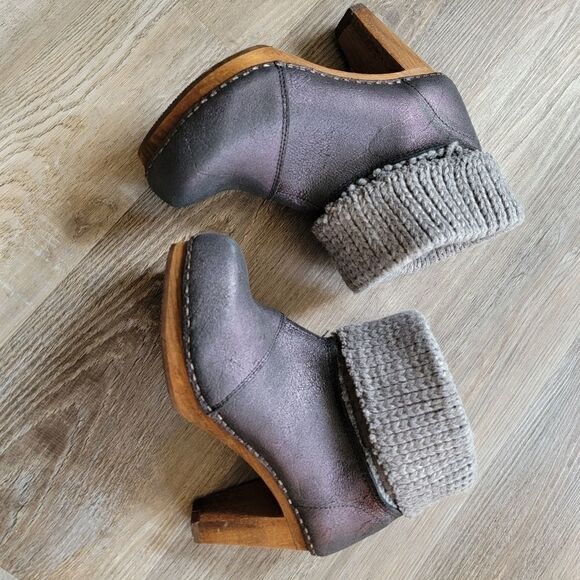 Sanita Drea distressed leather clog bootie 38 7.5 - Picture 3 of 9